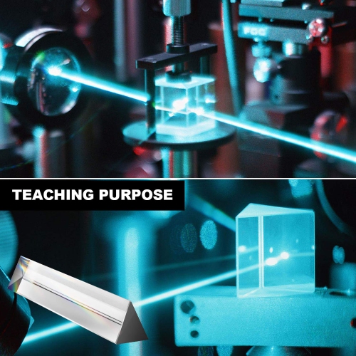 2-Pack 6" Optical Glass Triangular Prism – Premium Crystal for Photography, Light Refraction, Science Experiments & Teaching