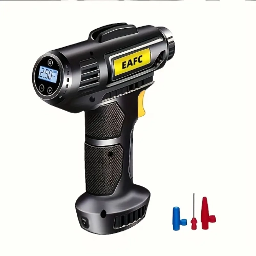 Compresseur d'air portatif sans fil : Pompe de gonflage de pneus sans fil 150 lb/po² avec manomètre et lampe - idéale pour les voitures, les