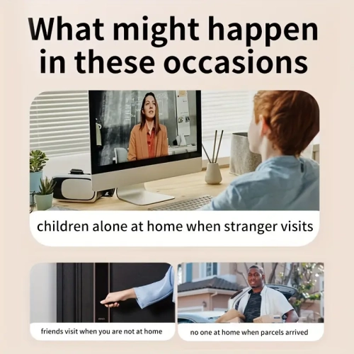 Wireless Intelligent Visual Doorbell Camera - HD Night Vision, WiFi, Rechargeable | Home Security Intercom with Two-Way Calls, Photo, Recording |