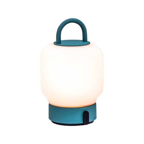 Lampe de table portative à DEL Loome de Kooduu, sarcelle fumé