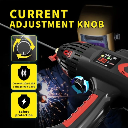 Portable Handheld 110V ARC Welding Machine - 130Amp Digital Display IGBT Inverter | Welding Tool Set with Toolbox Included