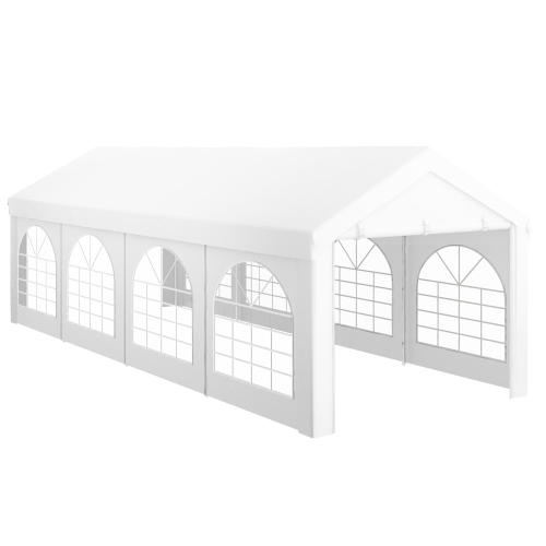 OUTSUNNY  10' X 26' Party Tent And Carport, Heavy Duty Outdoor Canopy Tent Shelter Portable Garage With Removable Sidewalls, 2 Doors And Windows, Tents for Parties Events Bbq Grill