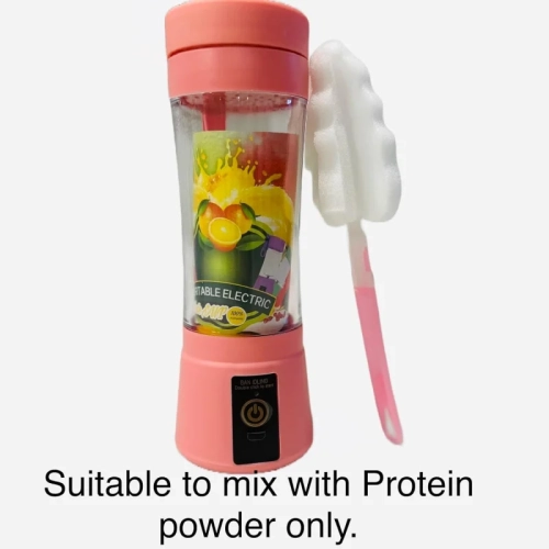 Rechargeable USB Portable Blender with Brush - 6 Blades Mini Blender for Kitchen, Home, Travel | Ideal for Mixing Protein Powder