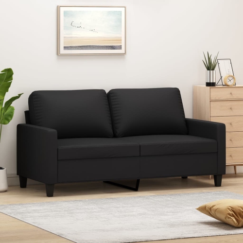 VIDAXL  2-Seater Sofa Black 140 Cm Faux Leather