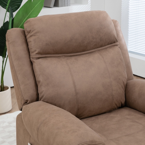 HOMCOM 8-Point Vibration Massage Recliner Chair, Manual Microfibre Reclining Sofa Chair for Living Room with Side Pockets, Footrest, Remote, Easy