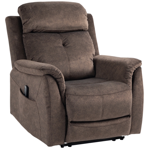 HOMCOM 8-Point Vibration Massage Recliner Chair, Manual Fabric Reclining  Chair for Living Room with Side Pockets, Remote Control, Retractable