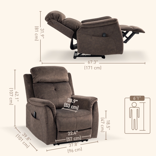 HOMCOM Massage Recliner Chair with 8-Point Vibration, Manual Fabric Reclining Sofa Chair for Living Room with Side Pockets, Remote Control,