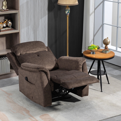 HOMCOM Massage Recliner Chair with 8-Point Vibration, Manual Fabric Reclining Sofa Chair for Living Room with Side Pockets, Remote Control,