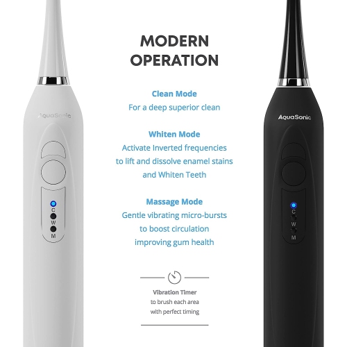 AquaSonic Duo Dual Handle Ultra Whitening 40,000 VPM Wireless Charging Electric Toothbrushes.