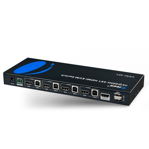 OREI 4K@60Hz 4X1 HDMI KVM Switch With RS-232 Control