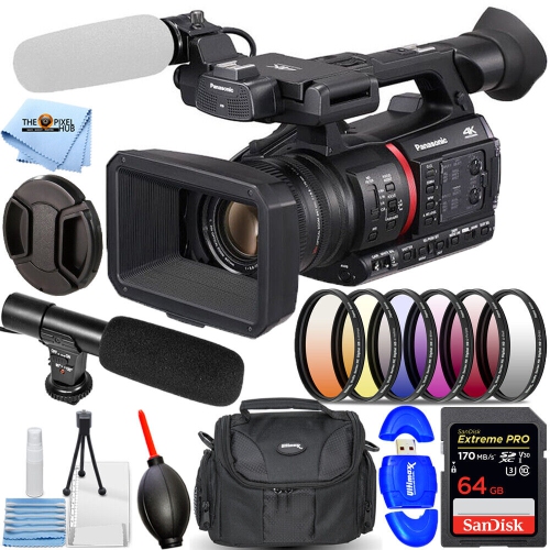 PANASONIC  Ag-Cx350 4K Camcorder + 64GB + 6PC Filter Kit + Microphone Bundle