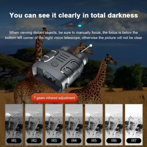 1080P Binocular Infrared Night Vision Device - 5X Digital Zoom for Hunting, Boating | Day/Night Use, Photo/Video Taking | Battery Powered