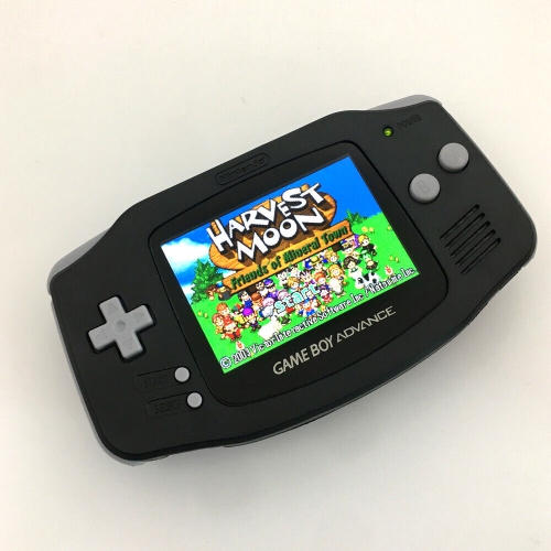 Authentic Refurbished Excellent Nintendo Gameboy Advance GBA Black Handheld Gaming BACKLIT IPS And Rechargeable Battery