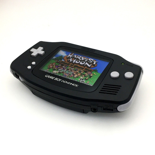 Authentic Refurbished Excellent Nintendo Gameboy Advance GBA Black Handheld Gaming BACKLIT IPS And Rechargeable Battery