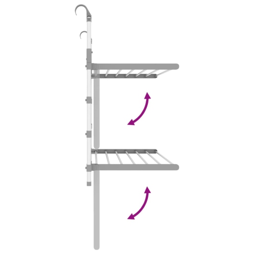 vidaXL Drying Rack for Balcony 89x25x(60-95) cm Aluminium