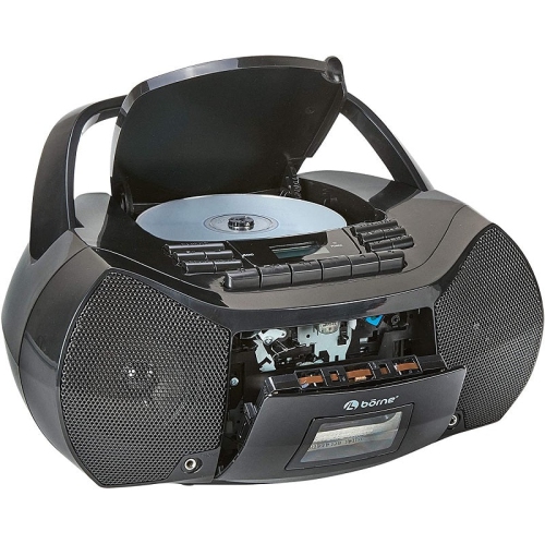 Borne Cassette & CD Player Portable Am/FM Boombox - Black