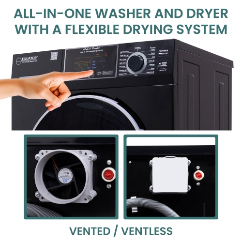 Equator All-in-One Washer Dryer VENTLESS/VENTED PET cycle 1.62cf/15lbs 110V
