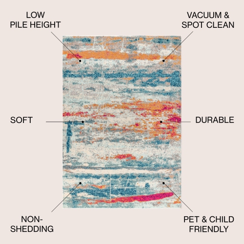 Contemporary Pop Modern Abstract Brushstroke Area Rug