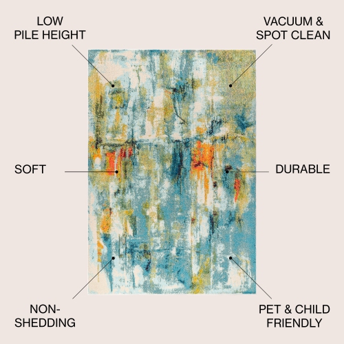 Contemporary Pop Modern Abstract Waterfall Area Rug