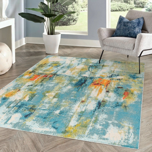 Contemporary Pop Modern Abstract Waterfall Area Rug