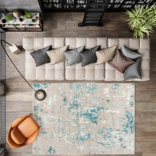 Contemporary Pop Modern Abstract Vintage Faded Area Rug