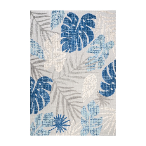 Image 1 of 10.. Monstera Tropical Leaf High-Low Indoor/Outdoor Area Rug