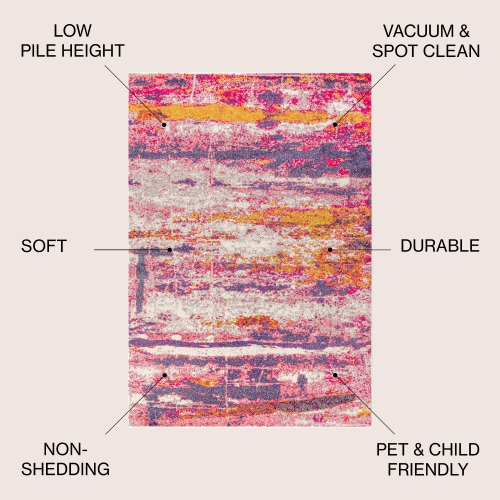 Tapis moderne contemporain Pop Brushstroke abstrait