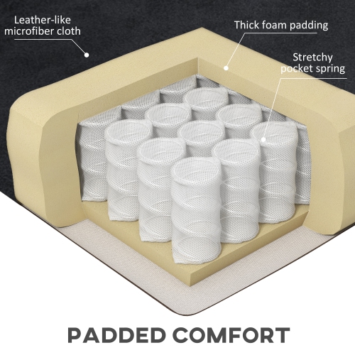 Fauteuil de massage inclinable à 8 points de HOMCOM, fauteuil inclinable manuel en microfibre pour salon avec pochettes latérales, repose-pieds,