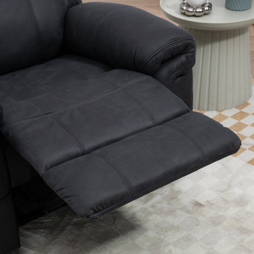 Fauteuil de massage inclinable à 8 points de HOMCOM, fauteuil inclinable manuel en microfibre pour salon avec pochettes latérales, repose-pieds,