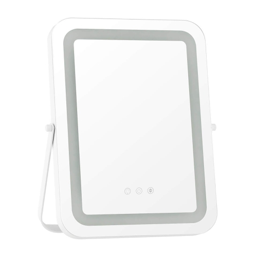 Gymax 16'' x 12'' 3-Color LED Vanity Mirror 360° Rotation Dimmable Touch Control