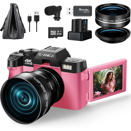 NBD Digital Camera 4K 48MP Vlogging Camera for  with WiFi and  Webcam,16x Digital Zoom Video Camera with Wide-Angle & Macro Lens
