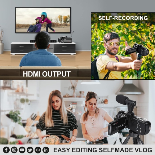 Caméscope 2,7K caméra vidéo Ultra HD 42 Mpx 18X YouTube Live Stream enregistreur vidéo avec carte TF 32 Go