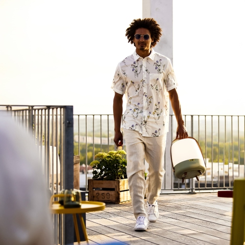 kooduu Lite-up Play Bluetooth Wireless Speaker and LED Lamp, Sound by JBL, Petroleum