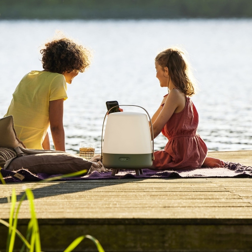 kooduu Lite-up Play Bluetooth Wireless Speaker and LED Lamp, Sound by JBL, Petroleum