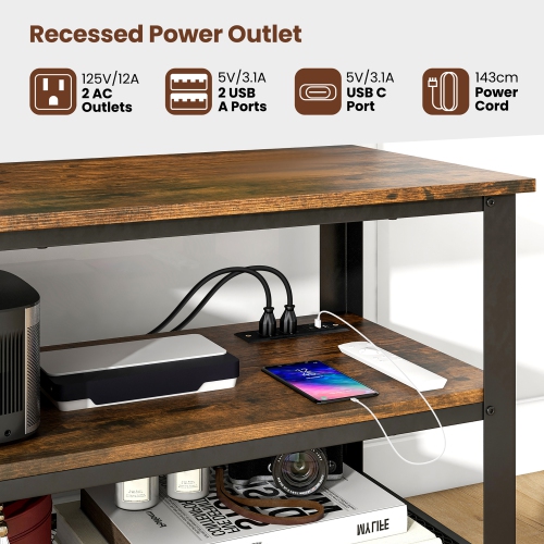 Gymax TV Stand for TVs up to 50 Inches 3-Tier Entertainment Center