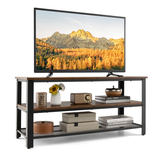 Gymax TV Stand for TVs up to 50 Inches 3-Tier Entertainment Center