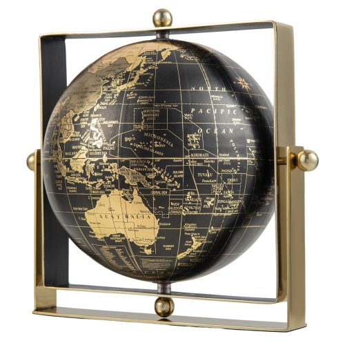 GYMAX  6/8/10 Inch Geographic 720° Swivel World Globe W/ Clear Printing Square Frame Desktop