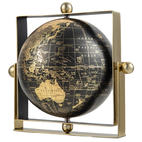 GYMAX  6/8/10 Inch Geographic 720° Swivel World Globe W/ Clear Printing Square Frame Desktop