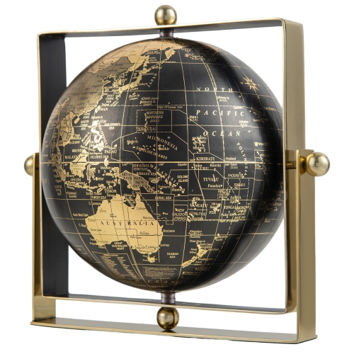 GYMAX  6/8/10 Inch Geographic 720° Swivel World Globe W/ Clear Printing Square Frame Desktop