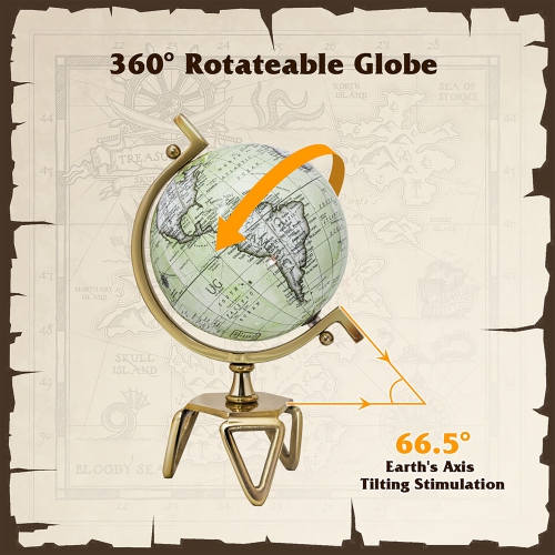 Gymax 5/8/10'' Geographic Rotating World Globe w/ Triangle Metal Stand Meridian Educational