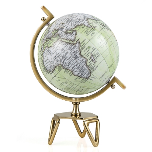 GYMAX  5/8/10" Geographic Rotating World Globe W/ Triangle Metal Stand Meridian Educational
