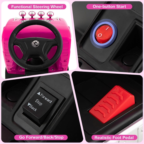 Gymax 6V Kids Electric Ride-on Truck Battery Powered Ride-on Toy w/ LED Lights