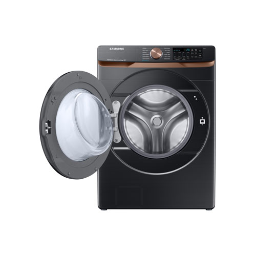 Laveuse à chargement frontal à vapeur haute efficacité de 5,8 pi³ de Samsung - Acier inoxydable noir