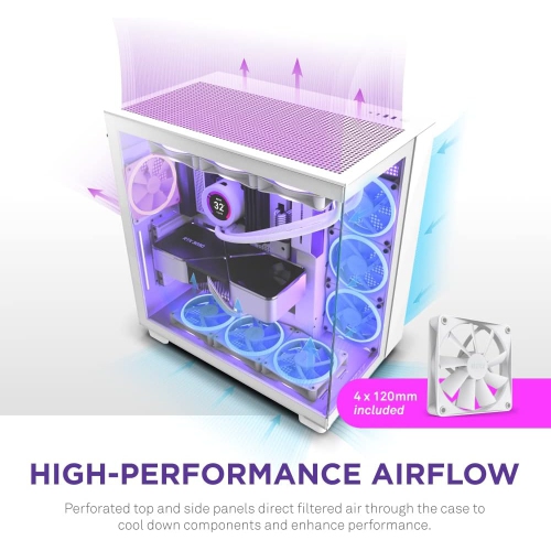 NZXT H9 Flow Dual-Chamber ATX Mid-Tower PC Gaming Case – High