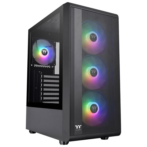 Boîtier d'ordinateur ATX mi-haut S200TG ARGB Plus de Thermaltake - Noir