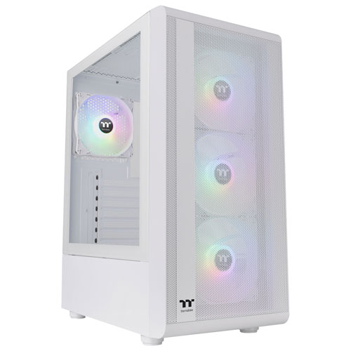 Thermaltake S200TG ARGB Plus Mid-Tower ATX Computer Case - White