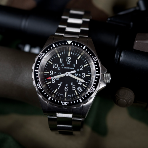 MARATHON- Medium Diver's Quartz with SS Bracelet with Marathon Clasp 36mm