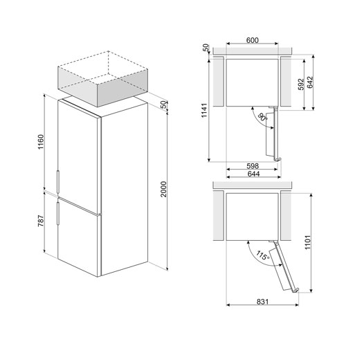 Smeg 24" 12.5 Cu. Ft. Bottom Freezer Refrigerator with LED Lighting (FC20UXDNE) - Stainless Steel