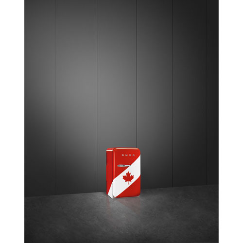 Smeg 16" 1.5 Cu. Ft. Under the Counter Refrigerator with LED Lighting (FAB5URDCA3) - Canada Flag - Only at Best Buy