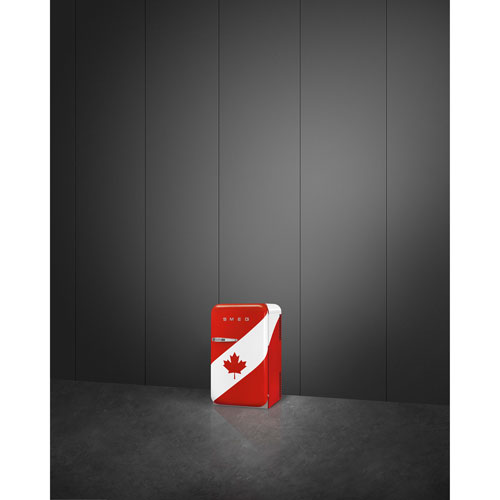 Smeg 16" 1.5 Cu. Ft. Under the Counter Refrigerator with LED Lighting (FAB5URDCA3) - Canada Flag - Only at Best Buy